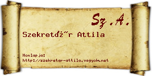 Szekretár Attila névjegykártya